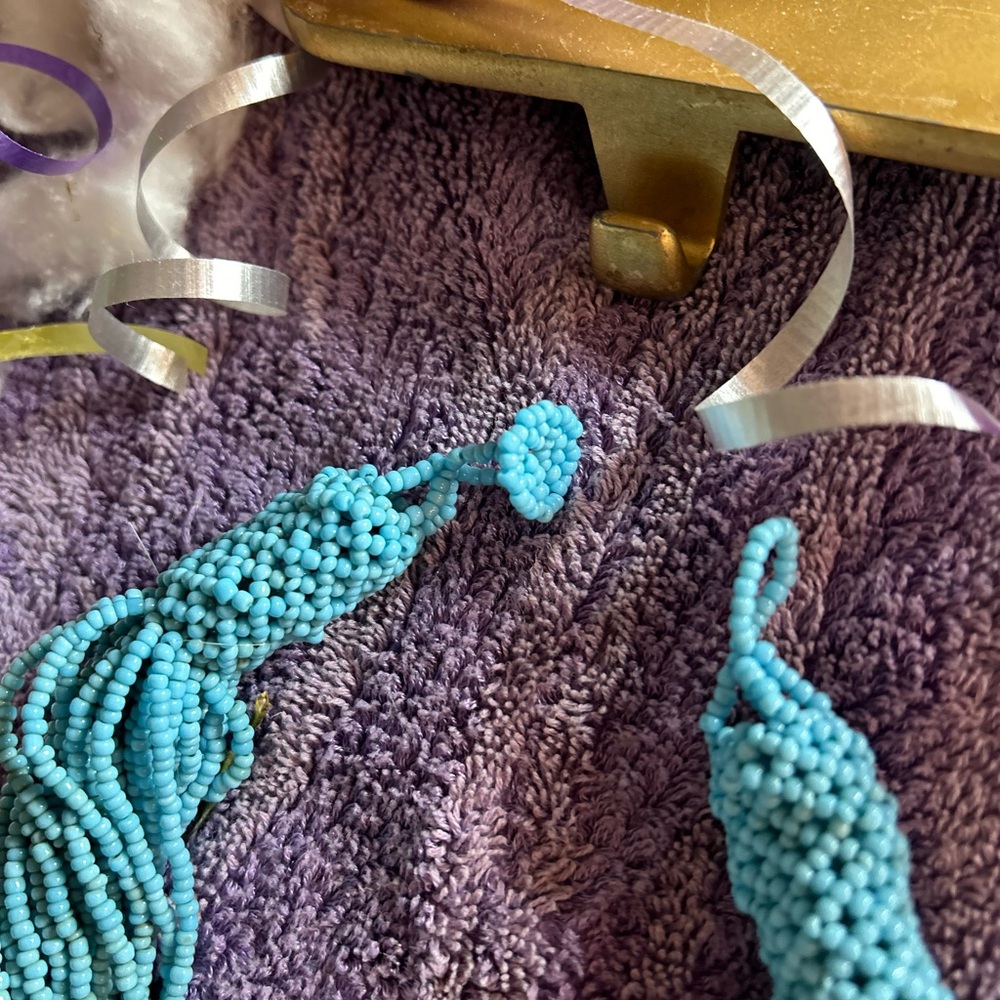 Faux Turquoise Necklace  and beaded cuff bracelet
